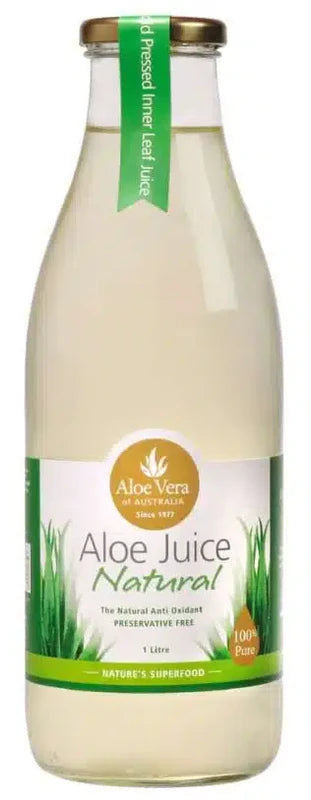 Aloe Vera Aloe Juice Natural 100% Pure Preservative Free (Glass) 1L