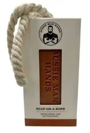 Aussie Man Hands Soap on Rope w/Pumice 250g