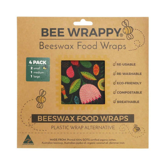 Bee Wrappy Food Wraps Beeswax 4Pk