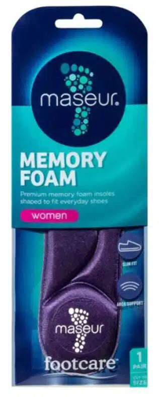 Maseur Footcare Insole Memory Foam Womens