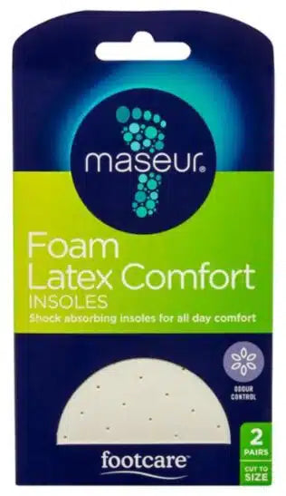 Maseur Footcare Insole Foam Latex Comfort Twin Pack