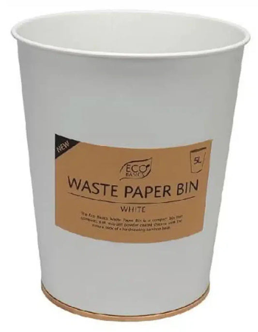 Eco Basics Waste Paper Bin 5L - White