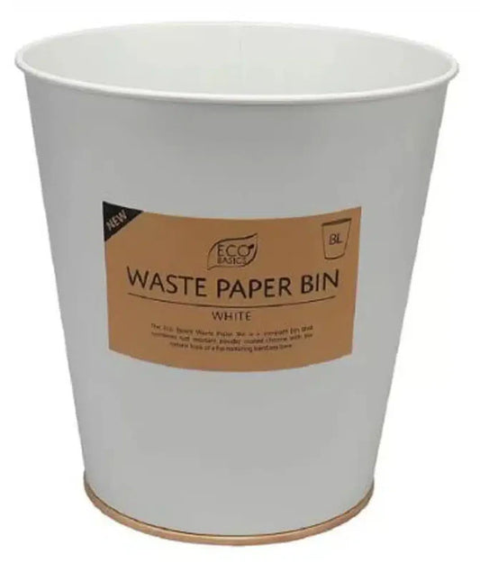 Eco Basics Waste Paper Bin 8L - White
