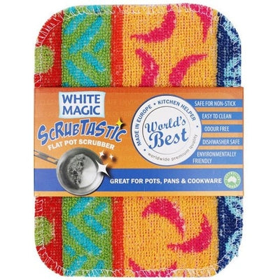 White Magic Scrubtastic Flat Pot Scrubber - The O.G Me