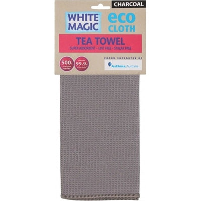 White Magic Tea Towel Single Charcoal - The O.G Me